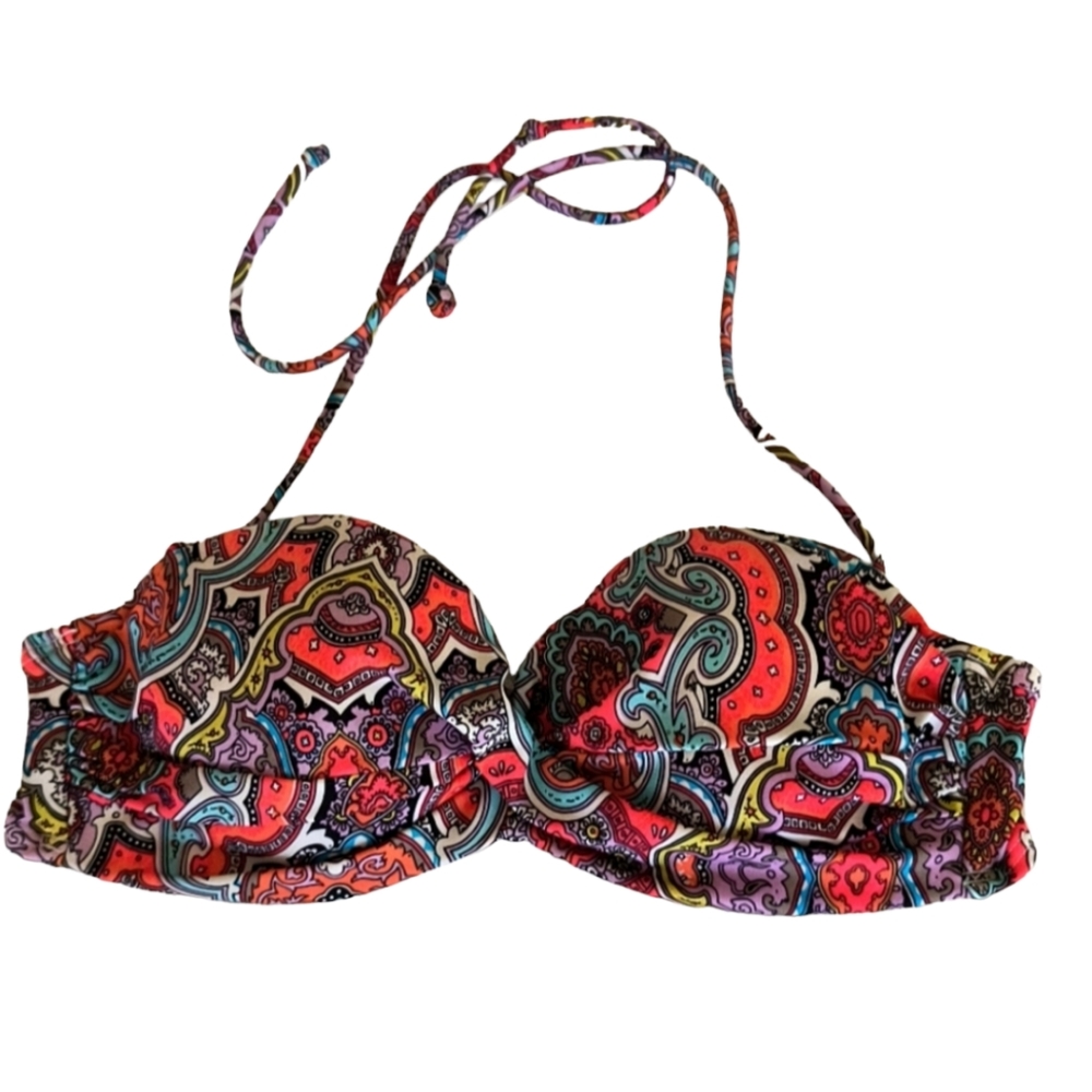Victoria's Secret multicolor paisley print swimwear Bikini top sz; 36B